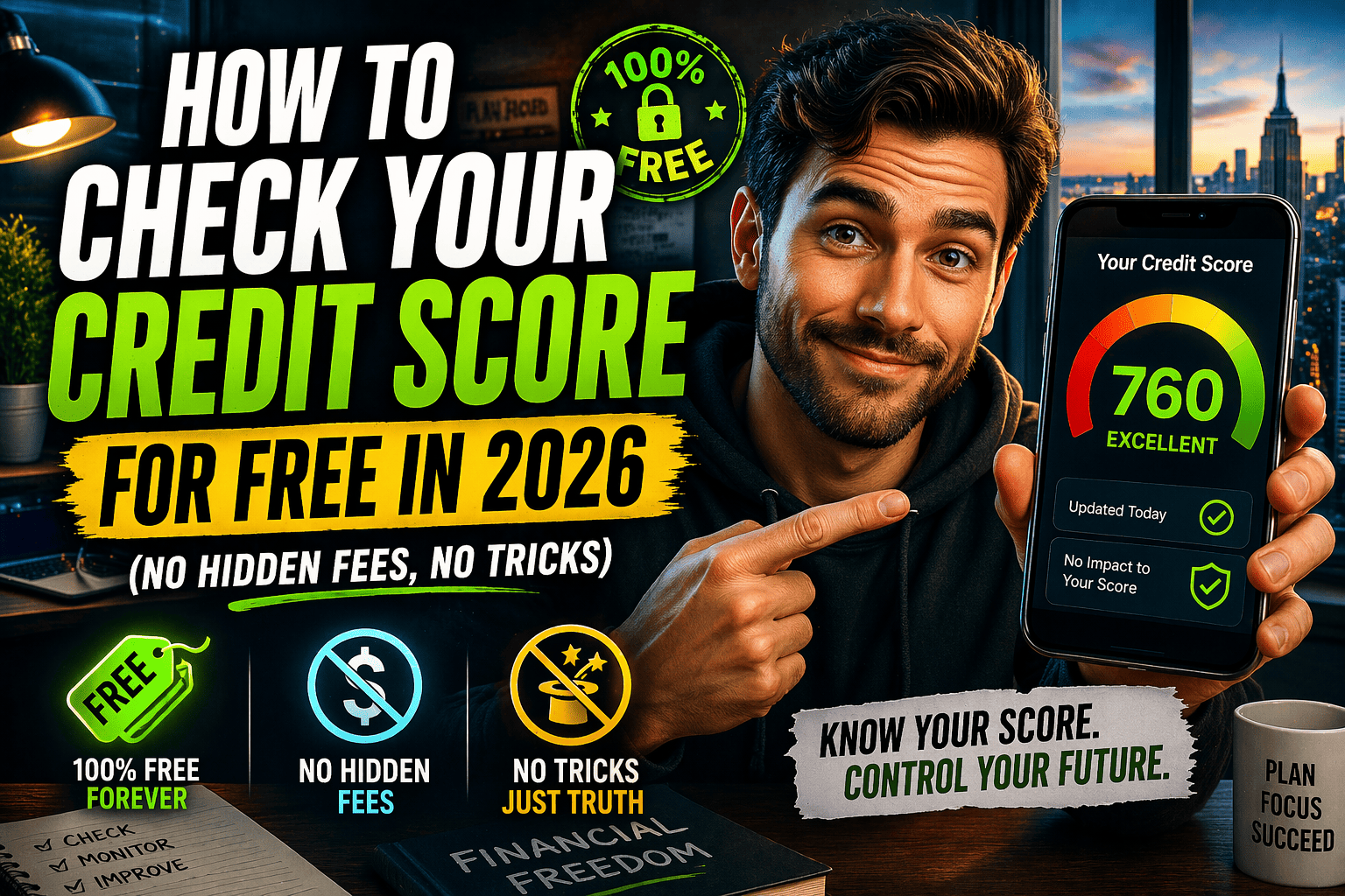 How to Check Your Credit Score for Free in 2026 (No Hidden Fees, No Tricks)