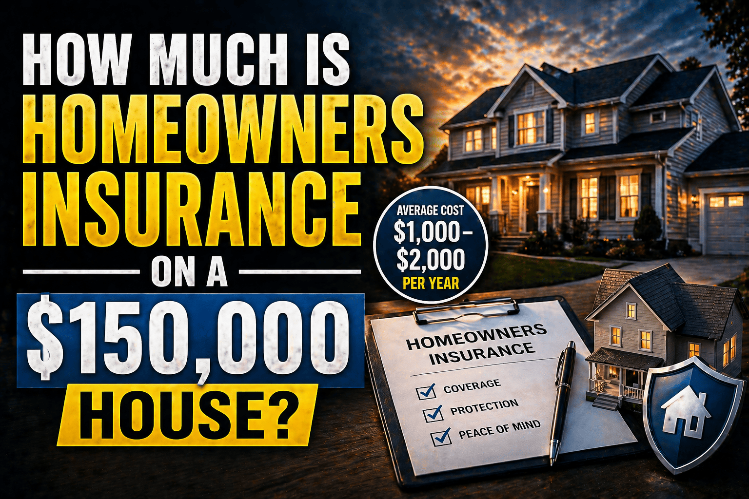 how much is homeowners insurance on a $150 000 house